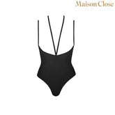 MAISON CLOSE Black Bodysuit Thong With Naked Breast Teddies and Bodysuits